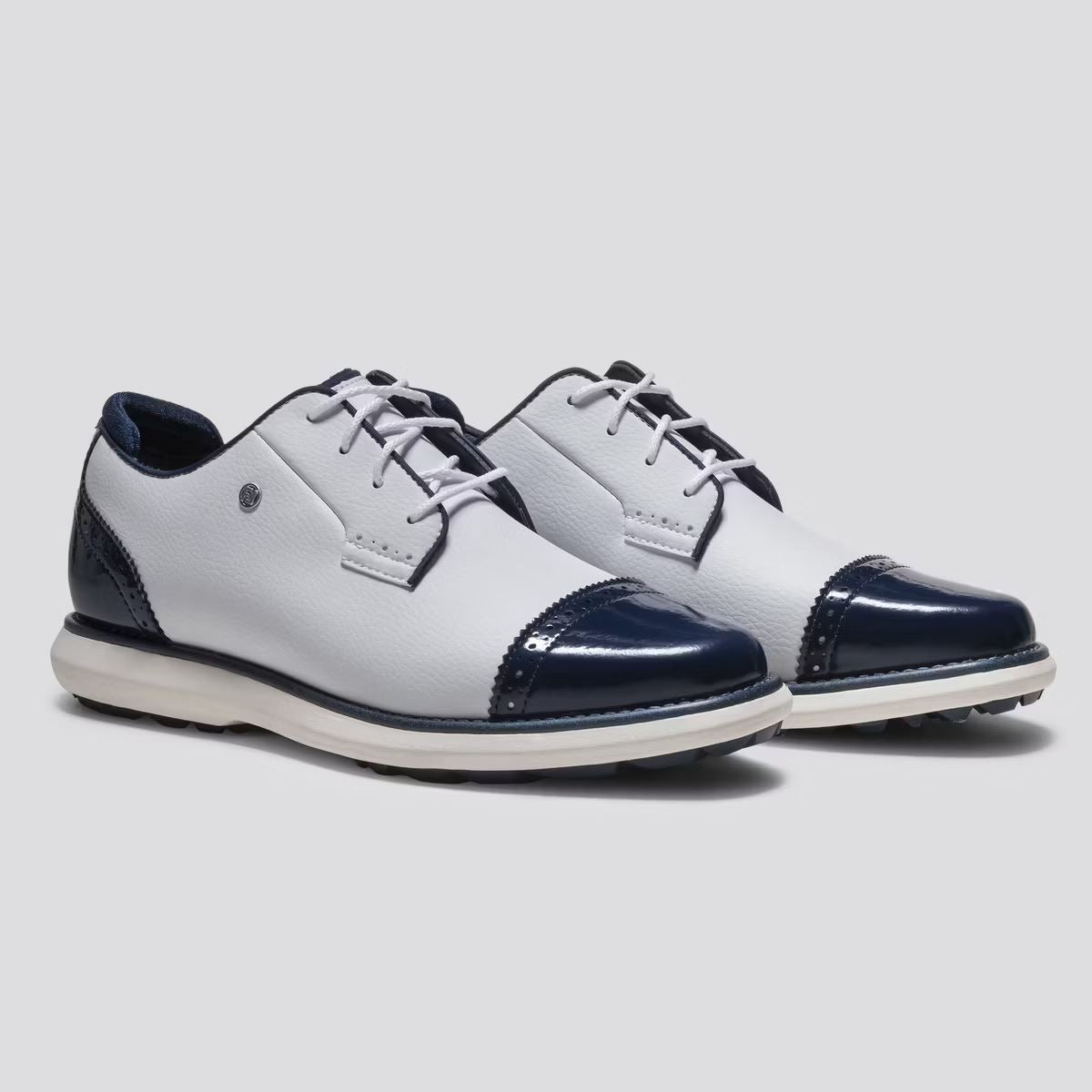 Womens Traditions Spikeless Laced Golf Shoes White/White/Navy