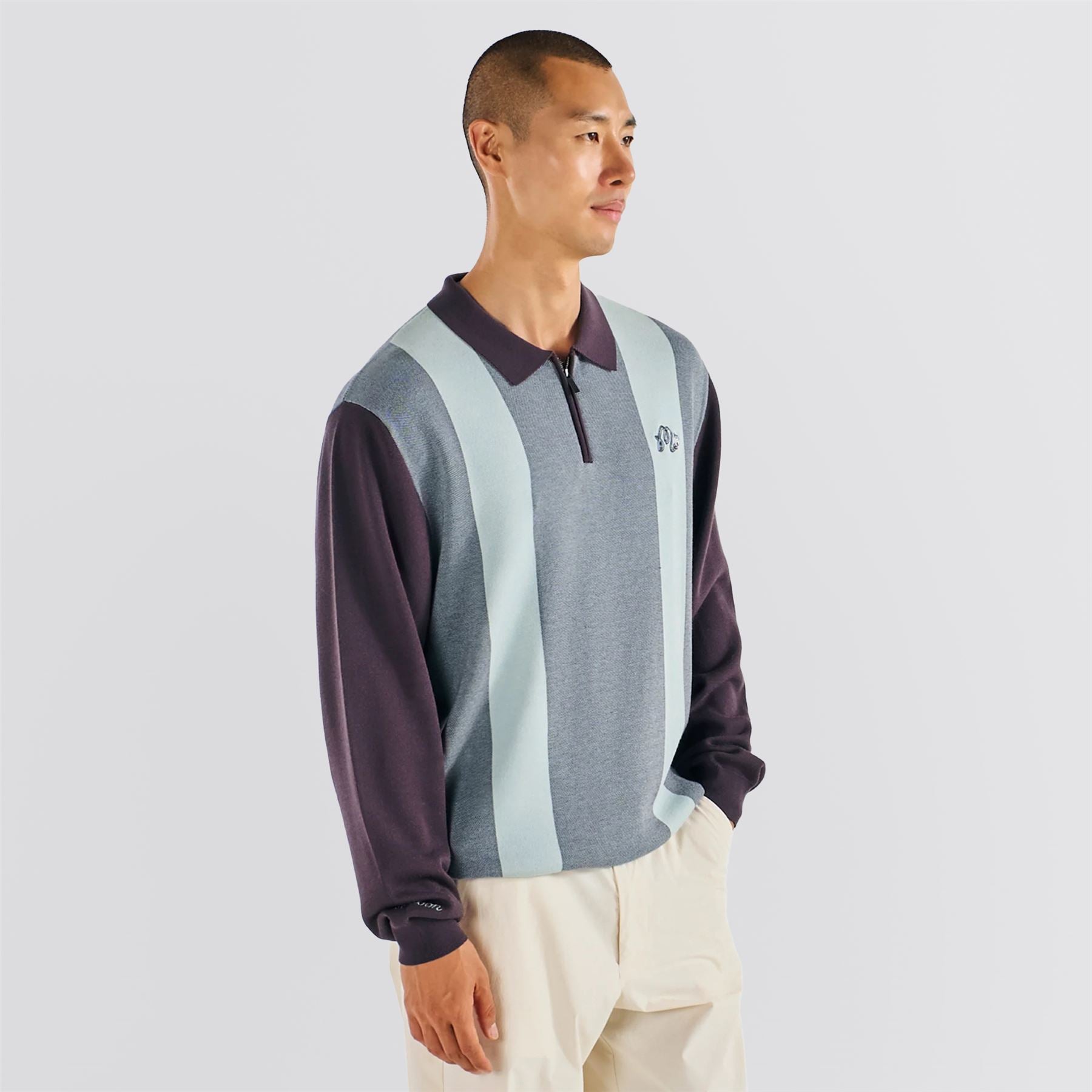 Malbon Dove Polo Sweater Light Blue | TRENDYGOLF USA