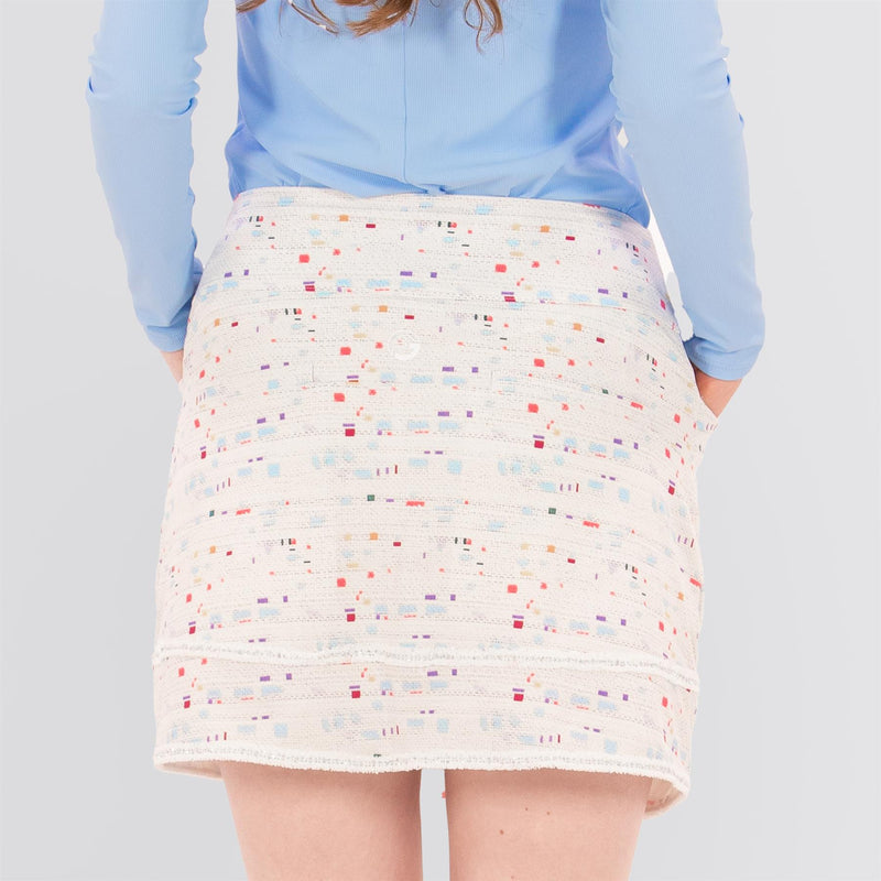 Womens Boucle Trimmed Skirt Winter White Boucle