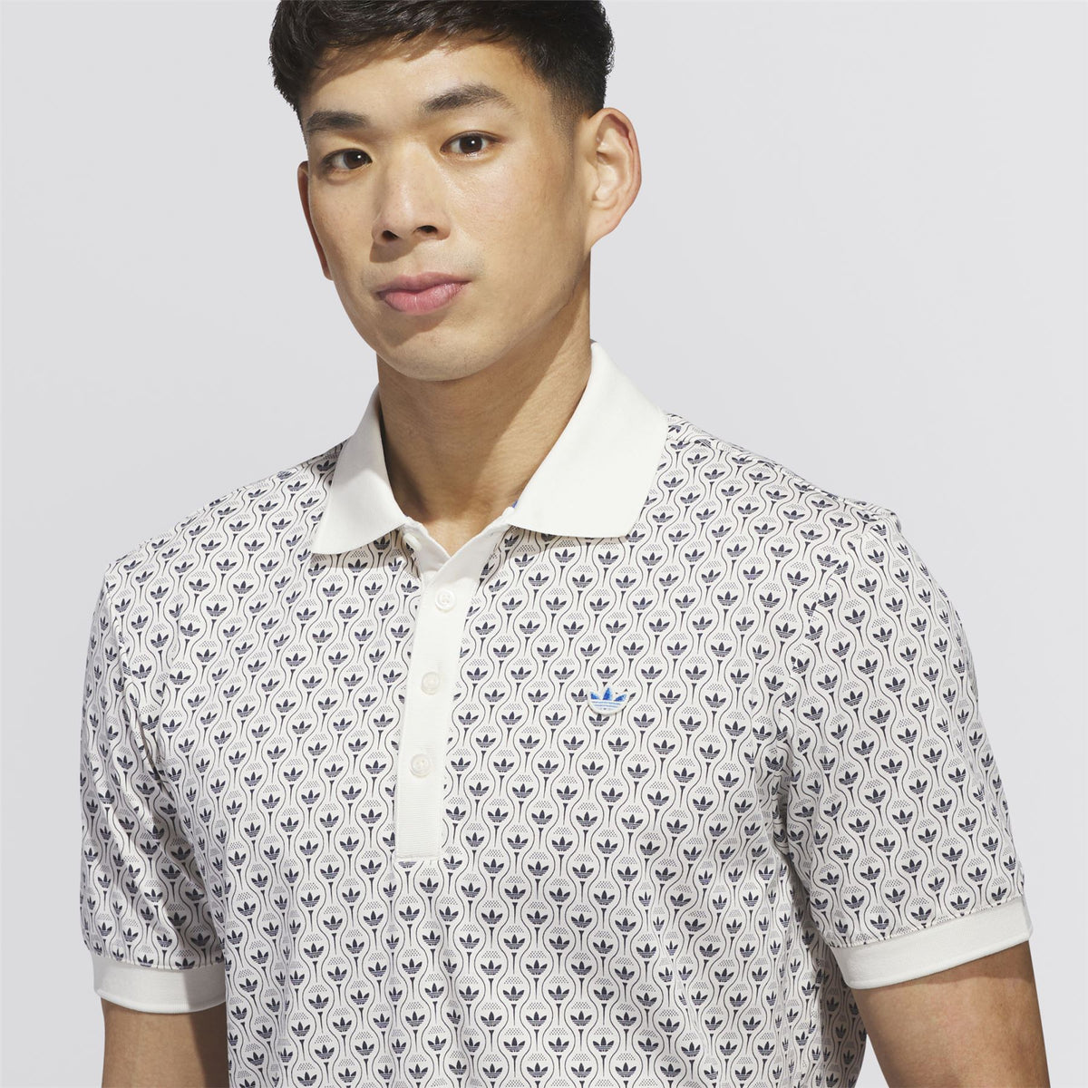 Originals All Over Trefoil Polo Chalk White/Night Indigo