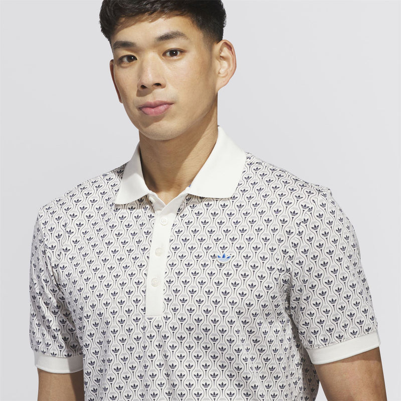Originals All Over Trefoil Polo Chalk White/Night Indigo