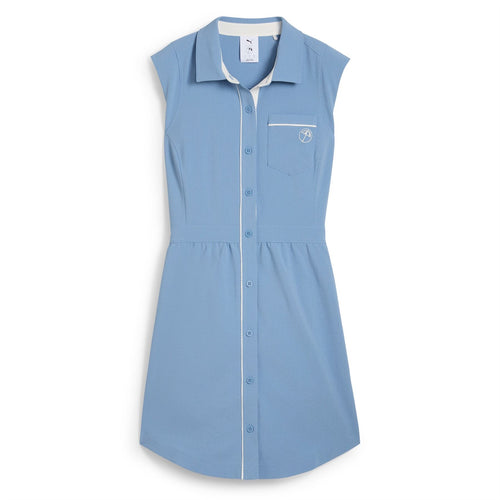 x AP Womens Seersucker Dress Zen Blue - SS25