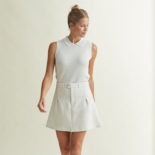 Womens Crochet Sleeveless Top Silver Birch