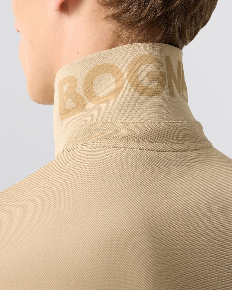 Cuno Zip Polo Shirt Light Almond