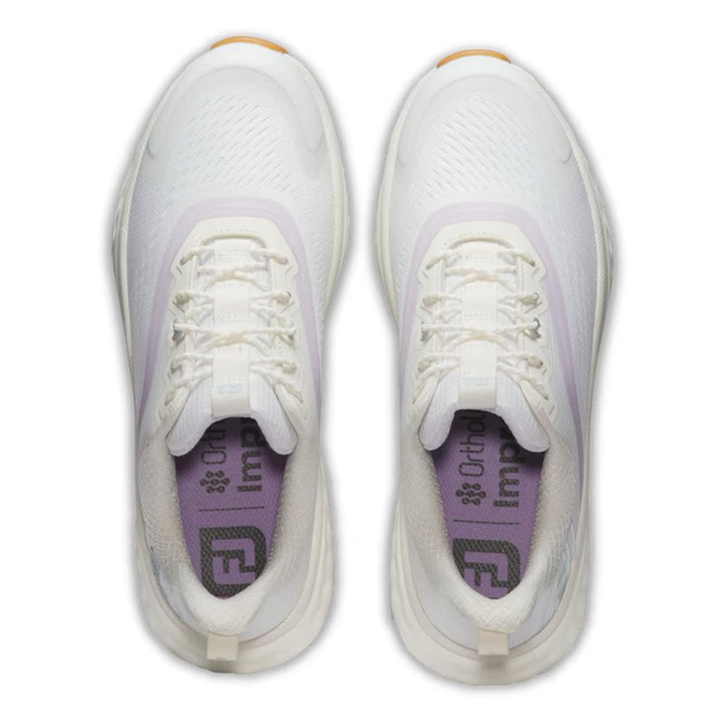 Womens Quantum Spikeless Golf Shoes Cream/Purple/Blue