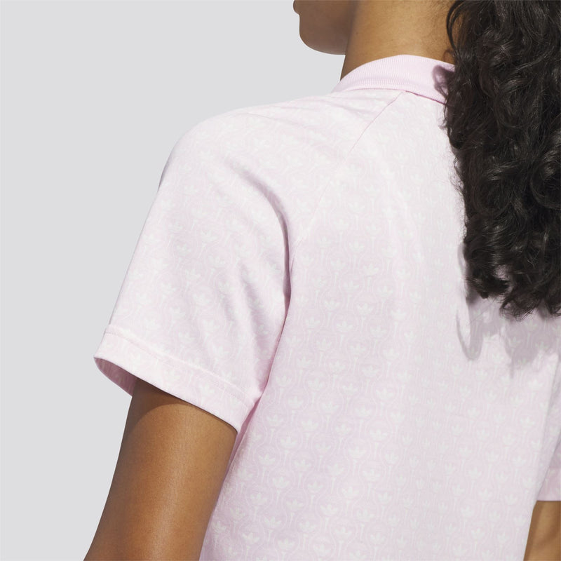 Womens Originals All Over Trefoil Polo Clear Pink/Chalk White