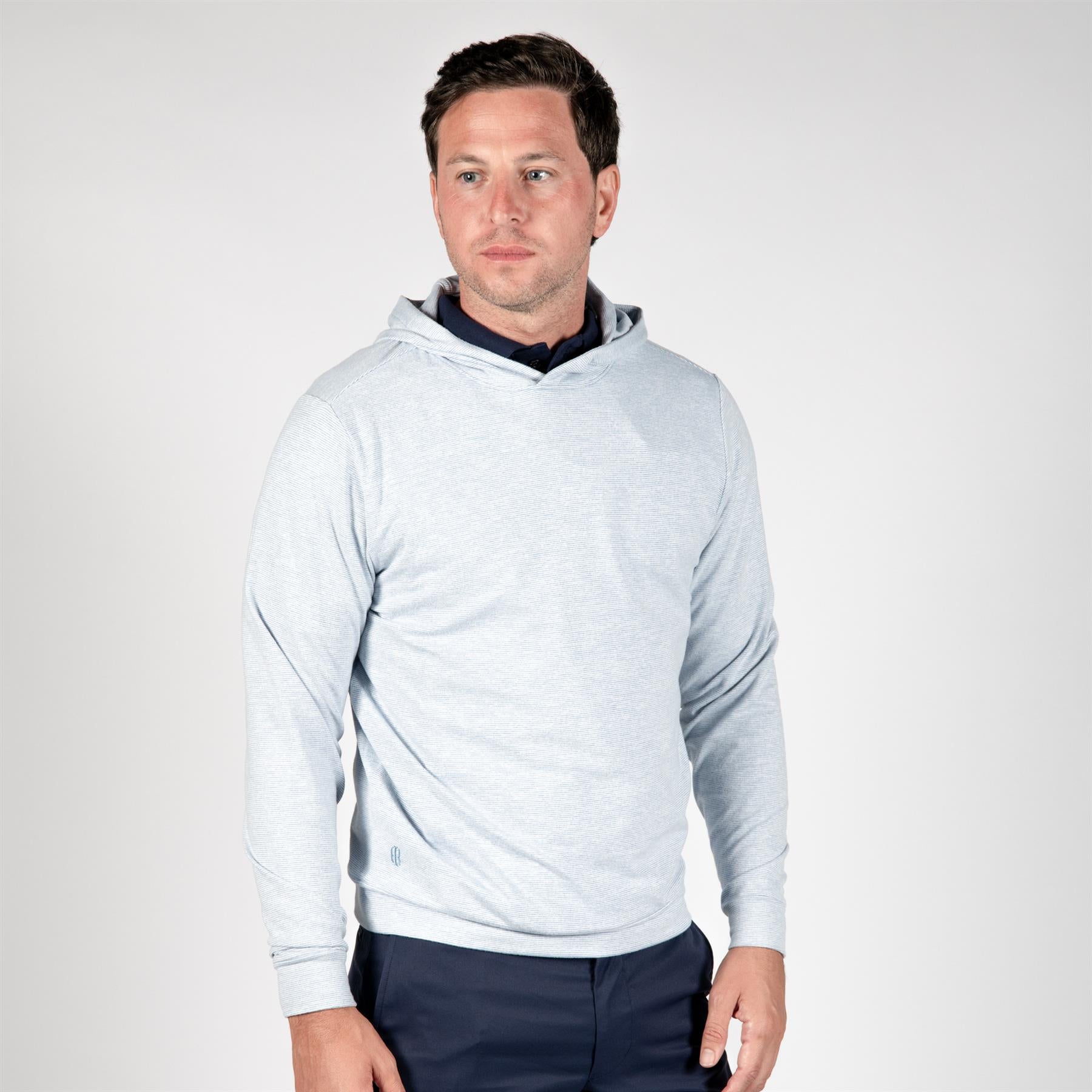 The Hamilton Hoodie Heathered Bedford/White