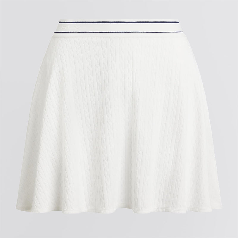 RLX Womens Cable Motif A-Line Skort Ceramic White/Refined Navy Multi