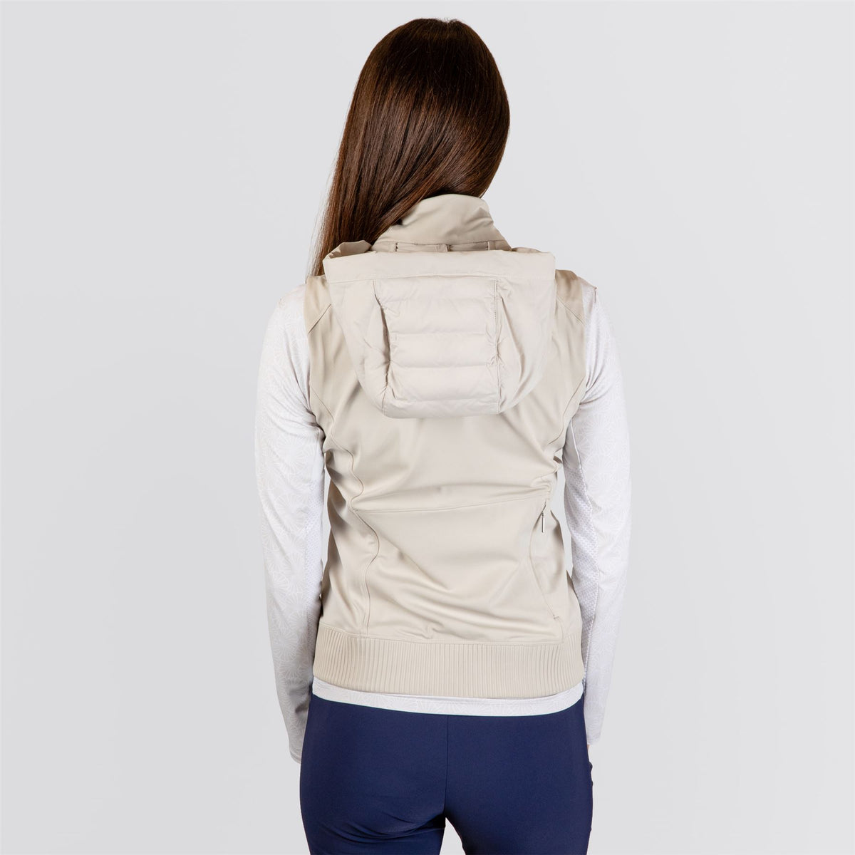 Womens Sundance Hooded Vest Oyster