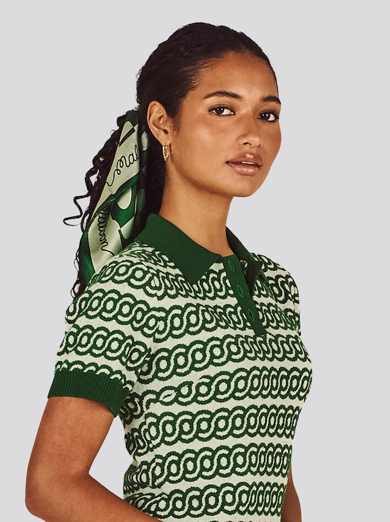 Womens Adanna Scrunchie Scarf Garden Green/Greent Tint