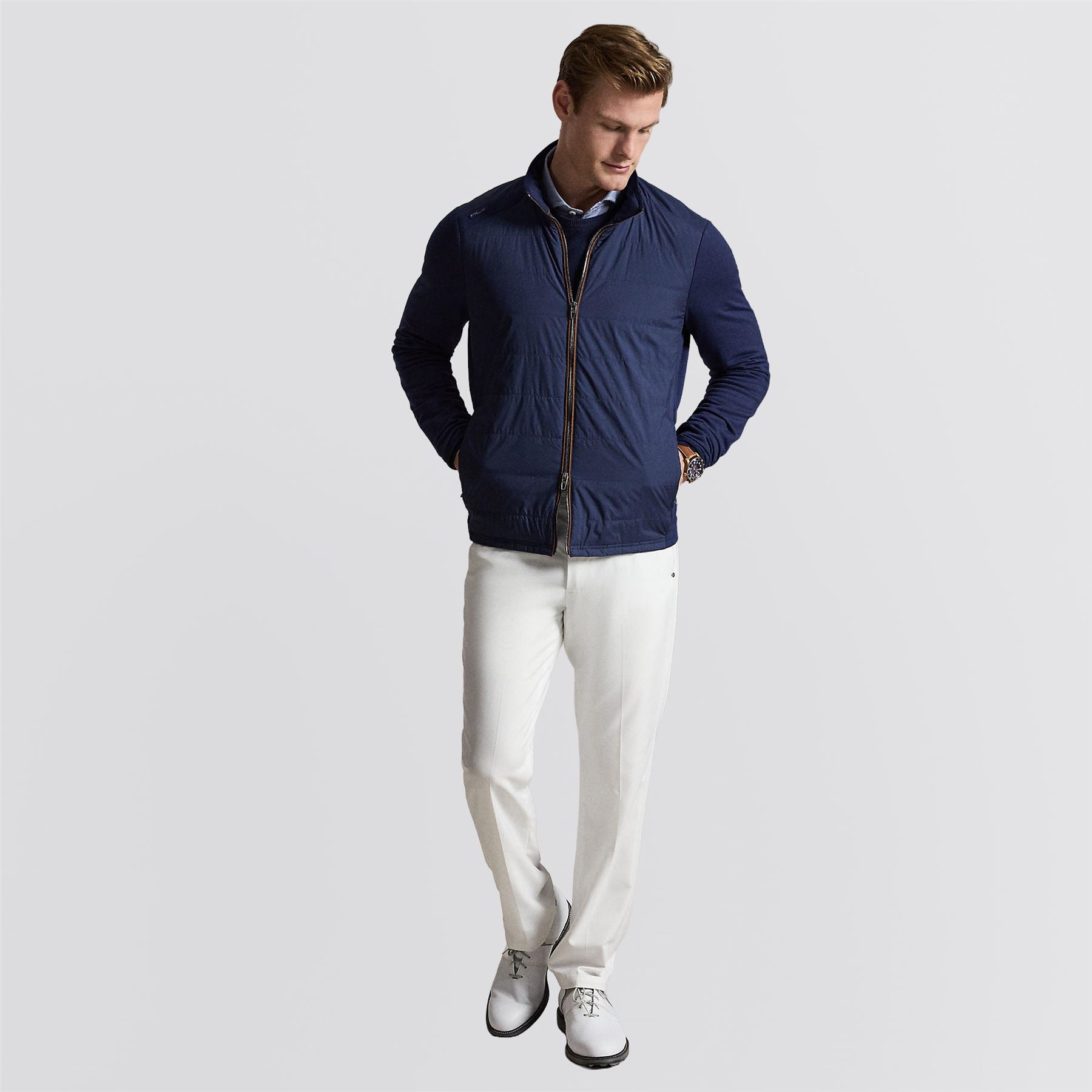 Ralph Lauren RLX Hybrid Mock Neck Full Zip Jacket Refined Navy