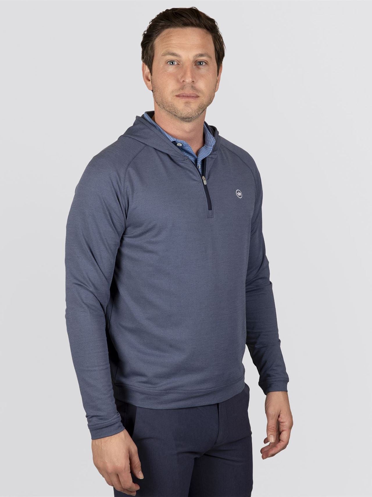 Pine Performance Quarter-Zip Hoodie Navy