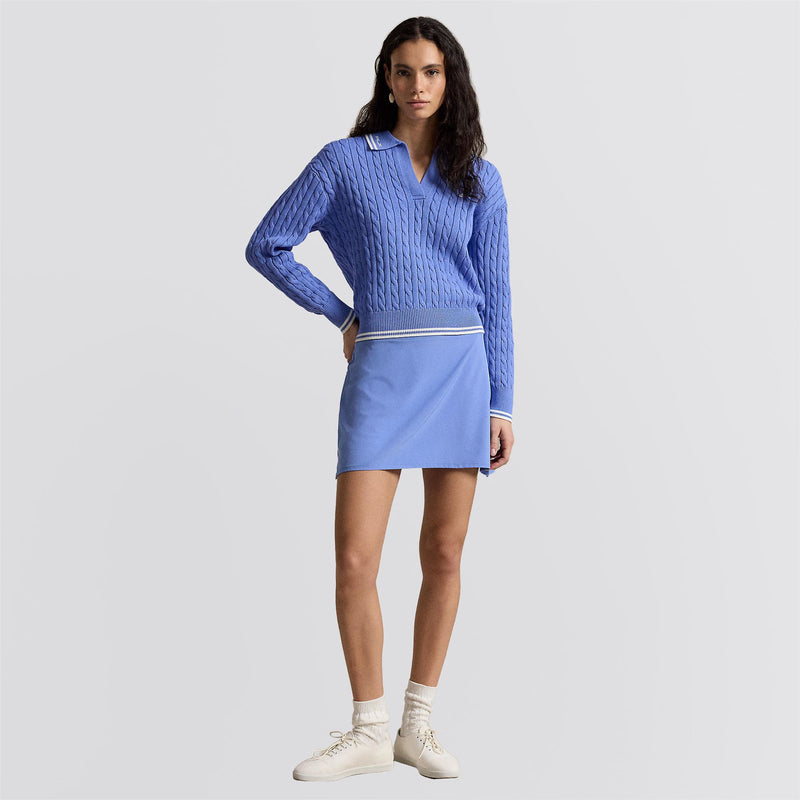 RLX Womens Cotton Blend Sweater Blue Mist/White Splash