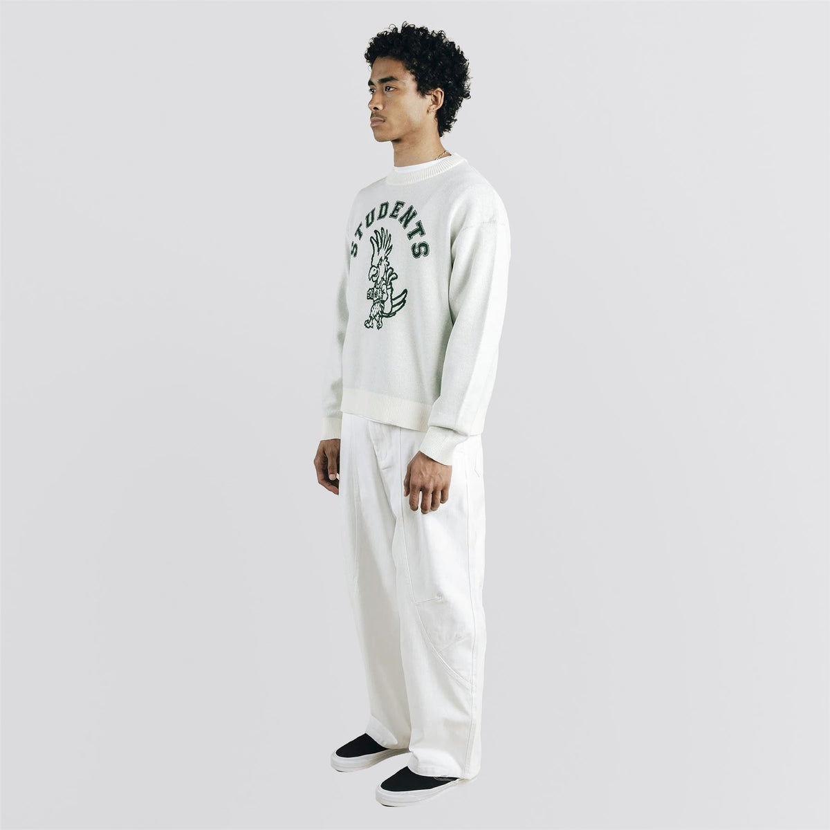 Chip Knit Crew Sweater Cream