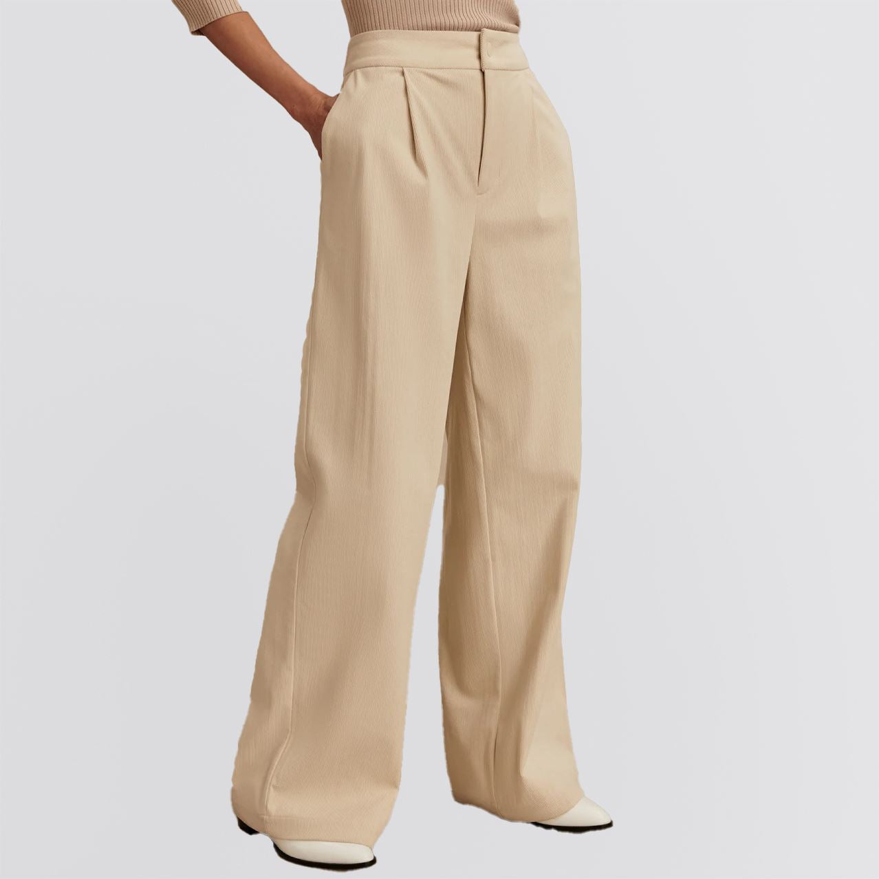 Womens Rocio Wide Leg 29.5 Inch Pants Birch