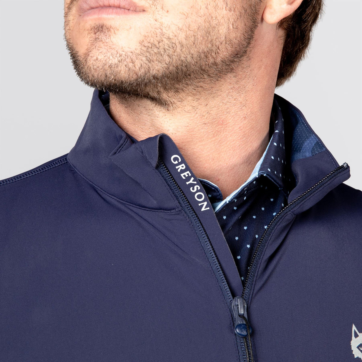 Tate Quarter Zip Maltese Blue