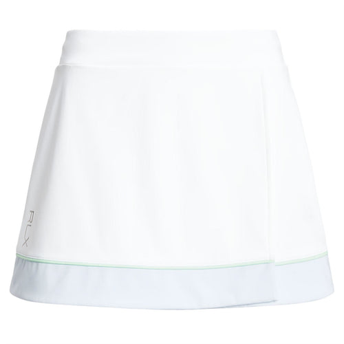 Womens 15 Inch Faux-Wrap A-Line Skort Ceramic White/Oxford Blue/Athens Green - SS24