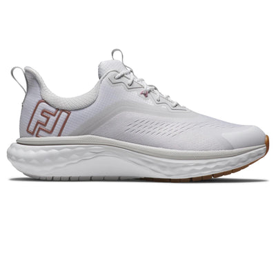 Womens Quantum Spikeless Golf Shoes White/Tan