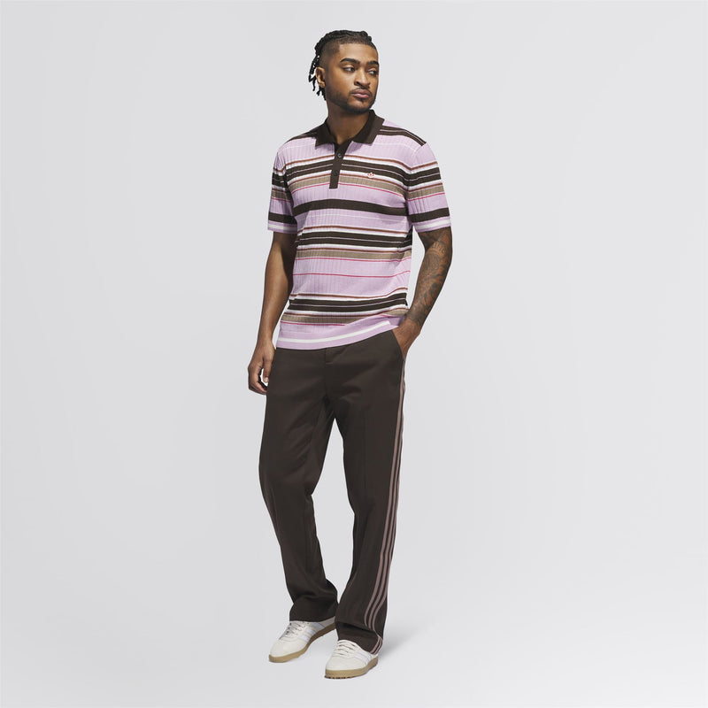 Orignals Knit Stripe Polo Bliss Lilac/Dark Brown