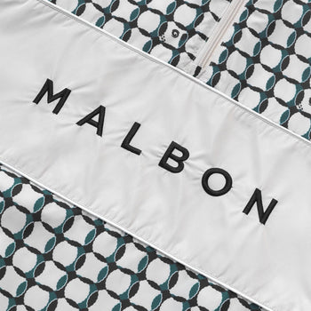 Malbon Golf Lattice Nylon Quarter Zip Jacket Bistro Green