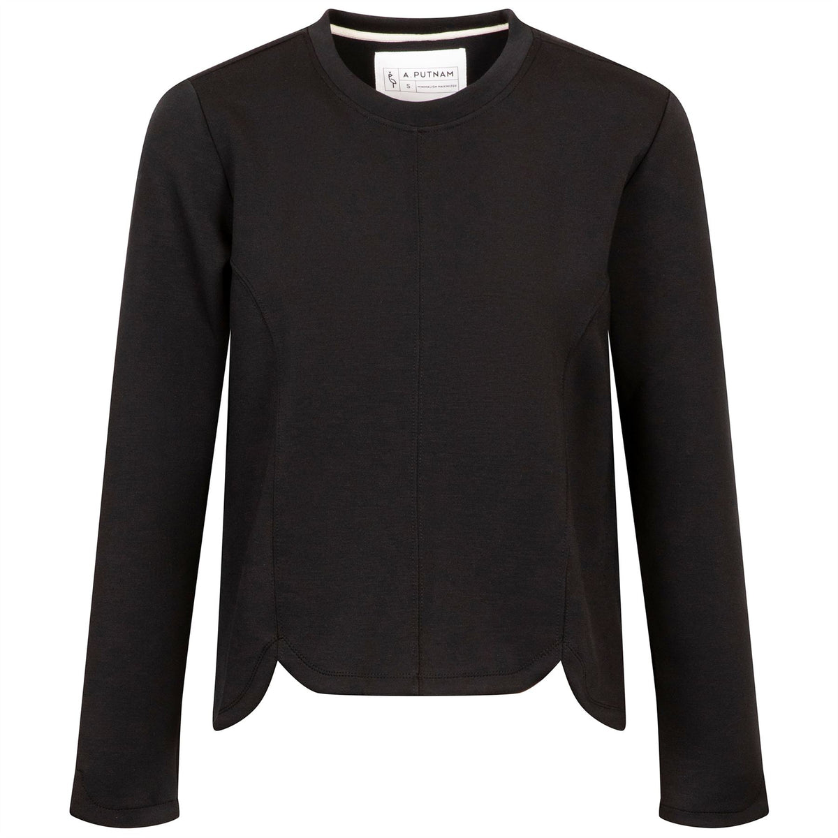 Womens Tulip Crewneck Knit Black