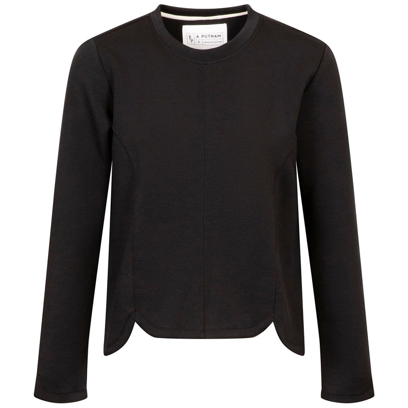 Womens Tulip Crewneck Knit Black