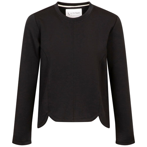 Womens Tulip Crewneck Knit Black - SS25