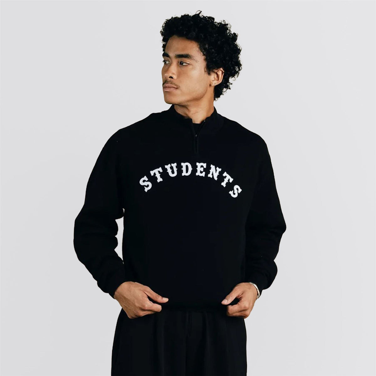 Giovant Knit Quarter-Zip Sweater Black