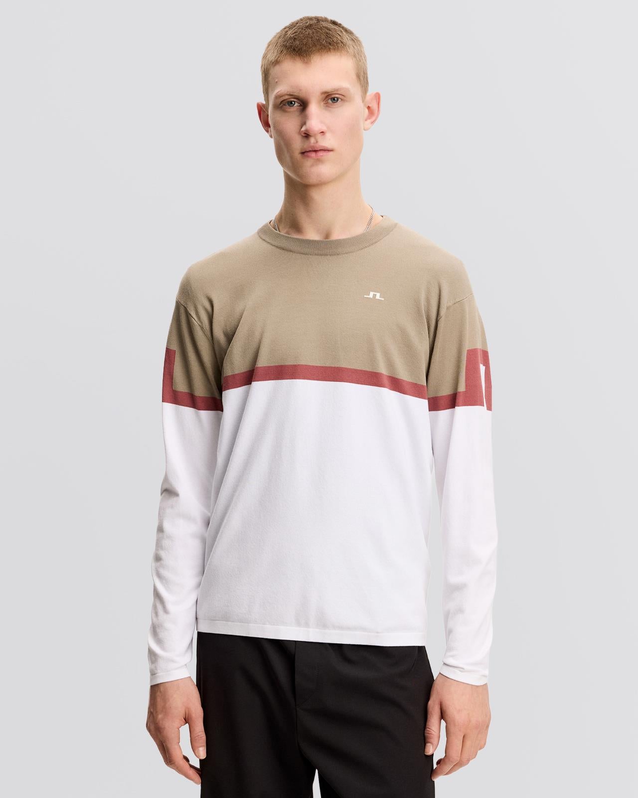 Emrik Block Knitted Sweater White