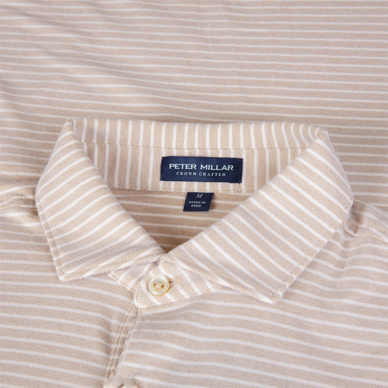 Albatross Stripe Cotton-Blend Pique Polo Summer Dunes