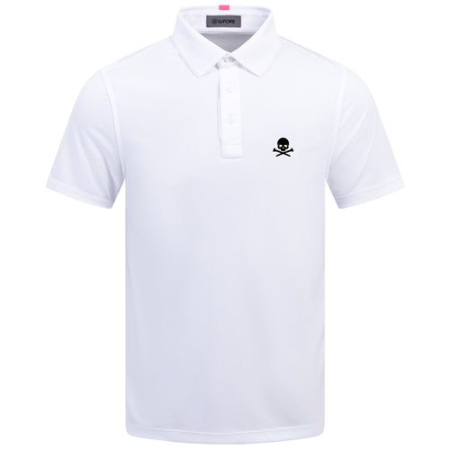 x TRENDYGOLF Essential 3.0 Tech Pique Skull & Tees Logo Polo Snow - SS25