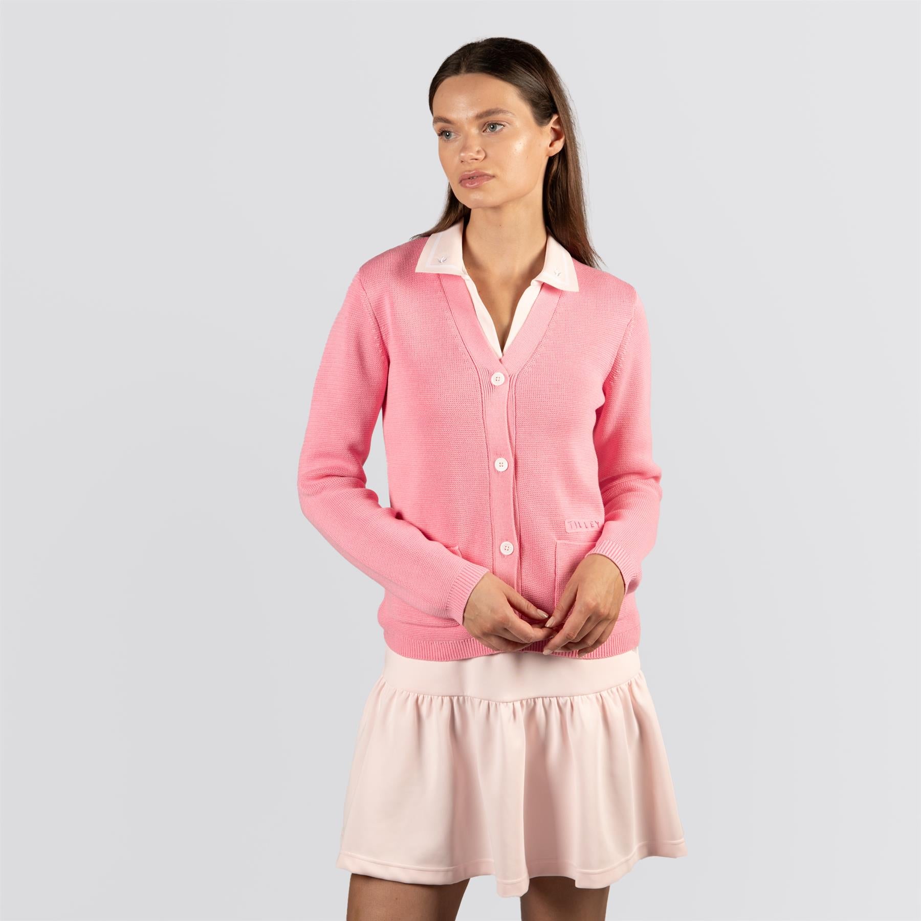 Womens Cotton Milano Cardigan Pink
