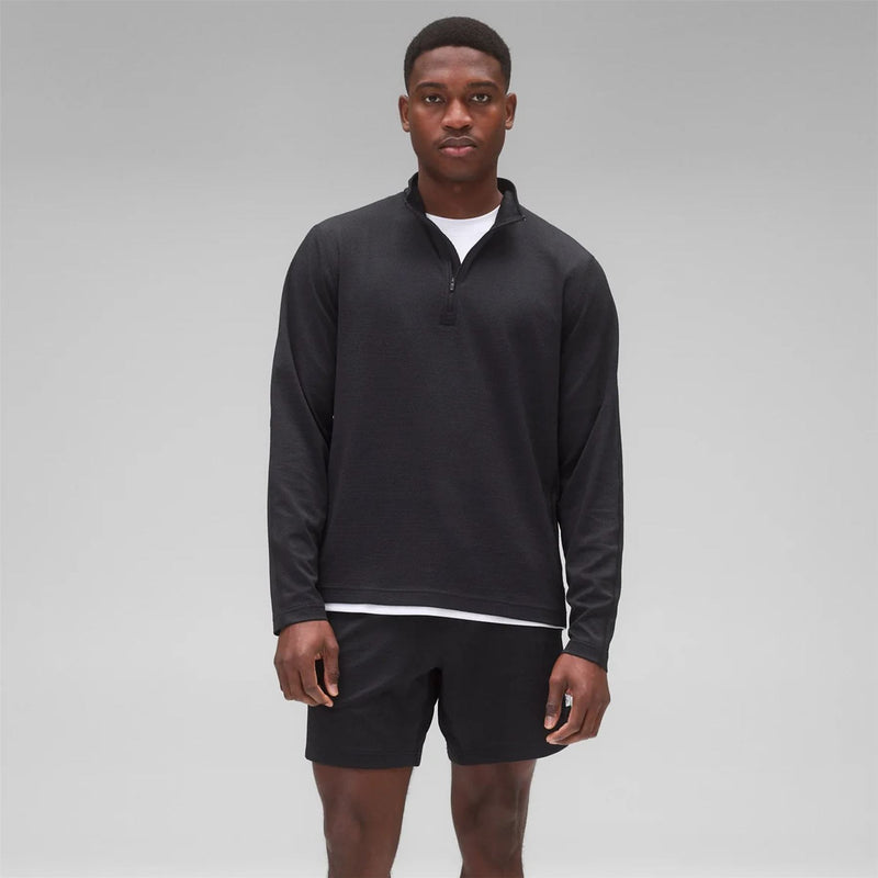 Solotex Mesh Tiebreak Quarter Zip Black