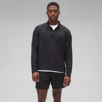 Reigning Champ Solotex Mesh Tiebreak Quarter Zip Black