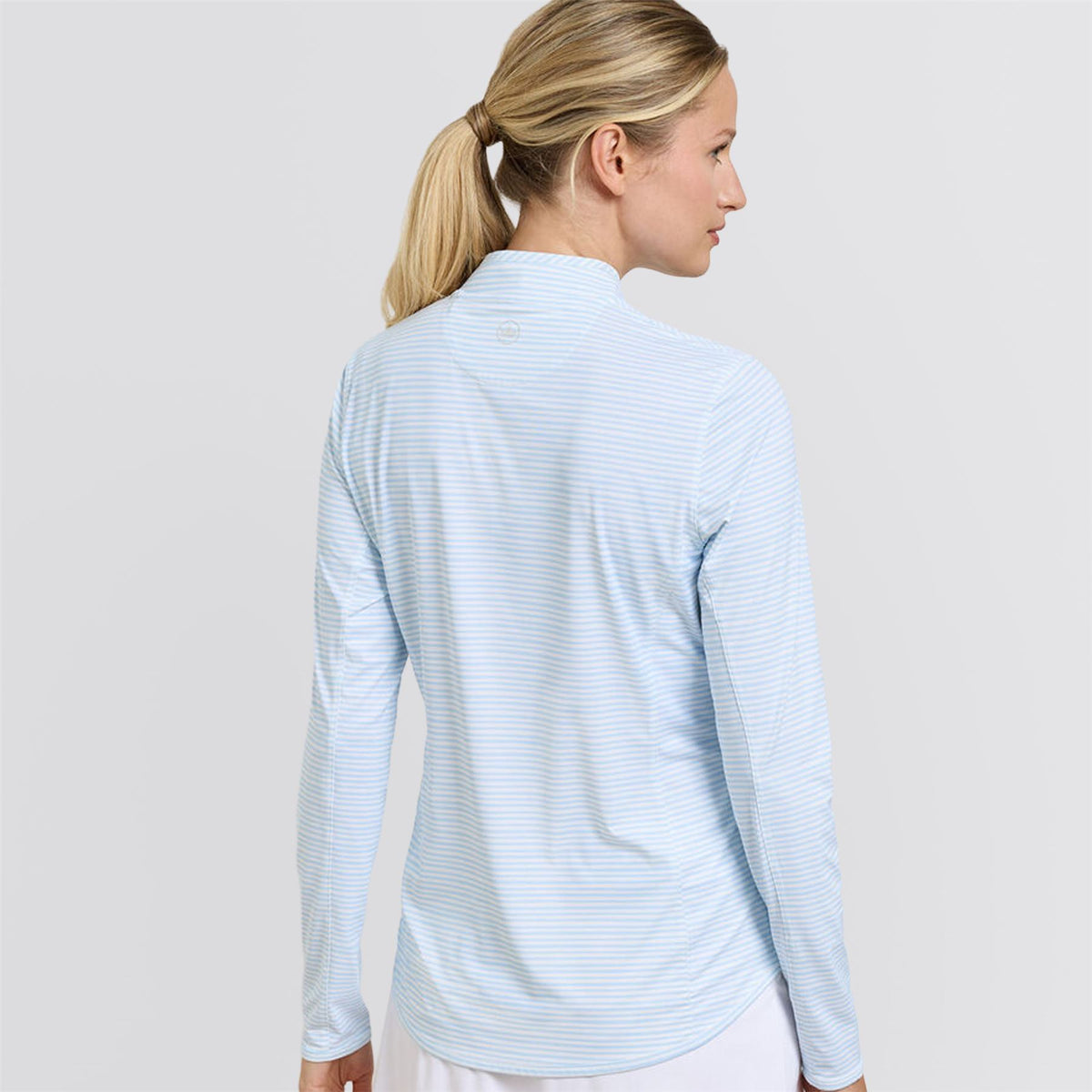 Womens Shadebreak Bunker Stripes Lightweight Sunshirt Blue Brisk