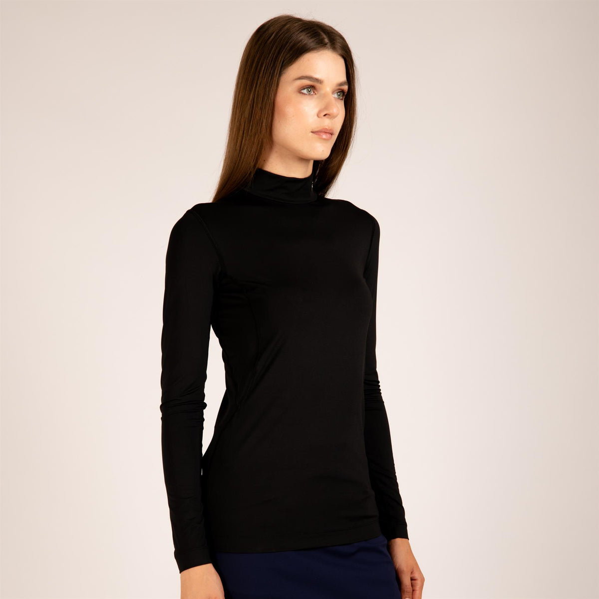 Womens Base Layer Turtleneck Black