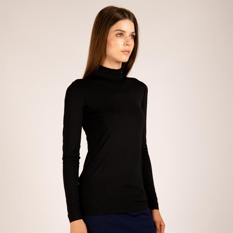 Womens Base Layer Turtleneck Black