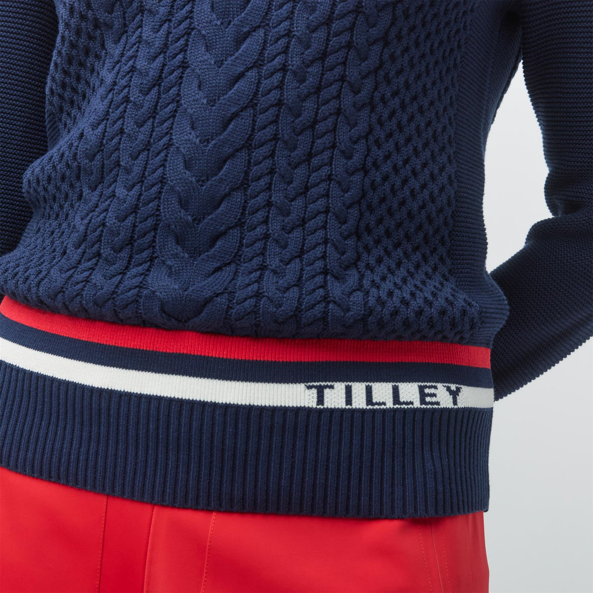 Womens Preppy Deep V Sweater Navy