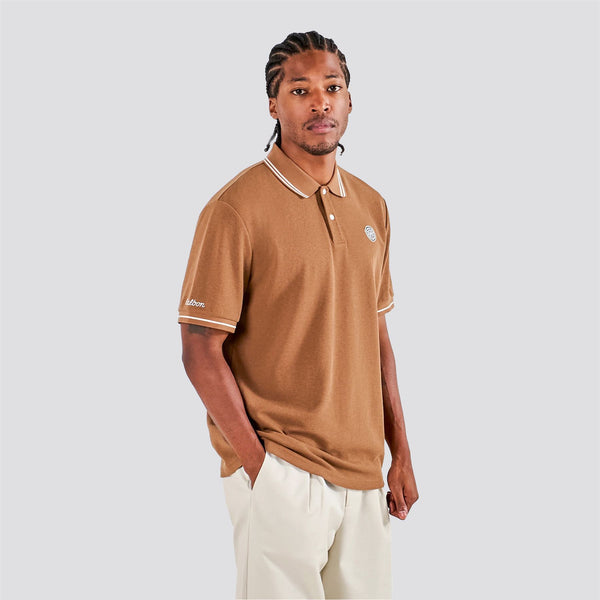 Malbon Fairway Applique Pique Polo British Tan | TRENDYGOLF USA
