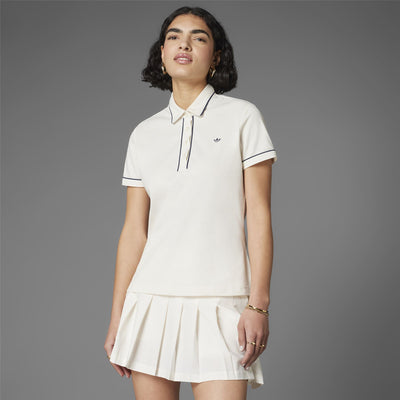 Womens Twistknit Trefoil Polo Chalk White