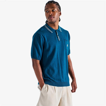 Malbon Golf Campania Knit Polo Azurra | TRENDYGOLF USA