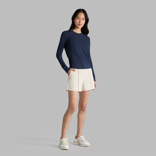 Womens Pointelle G Crewneck Sweater Twilight
