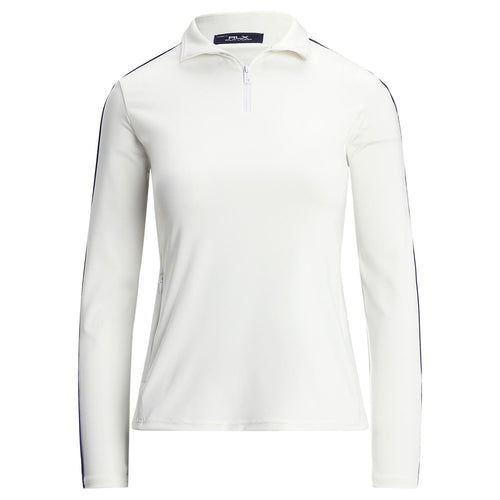 Womens RLX Stretch Jersey Quarter Zip Mid Layer Ceramic White/Refined Navy - SS25