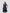 Womens Airloft Ruffle Hem Dress Navy/White
