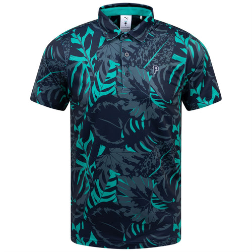 x PTC Palm Glitch Polo Deep Navy/Sparkling Green - AW24