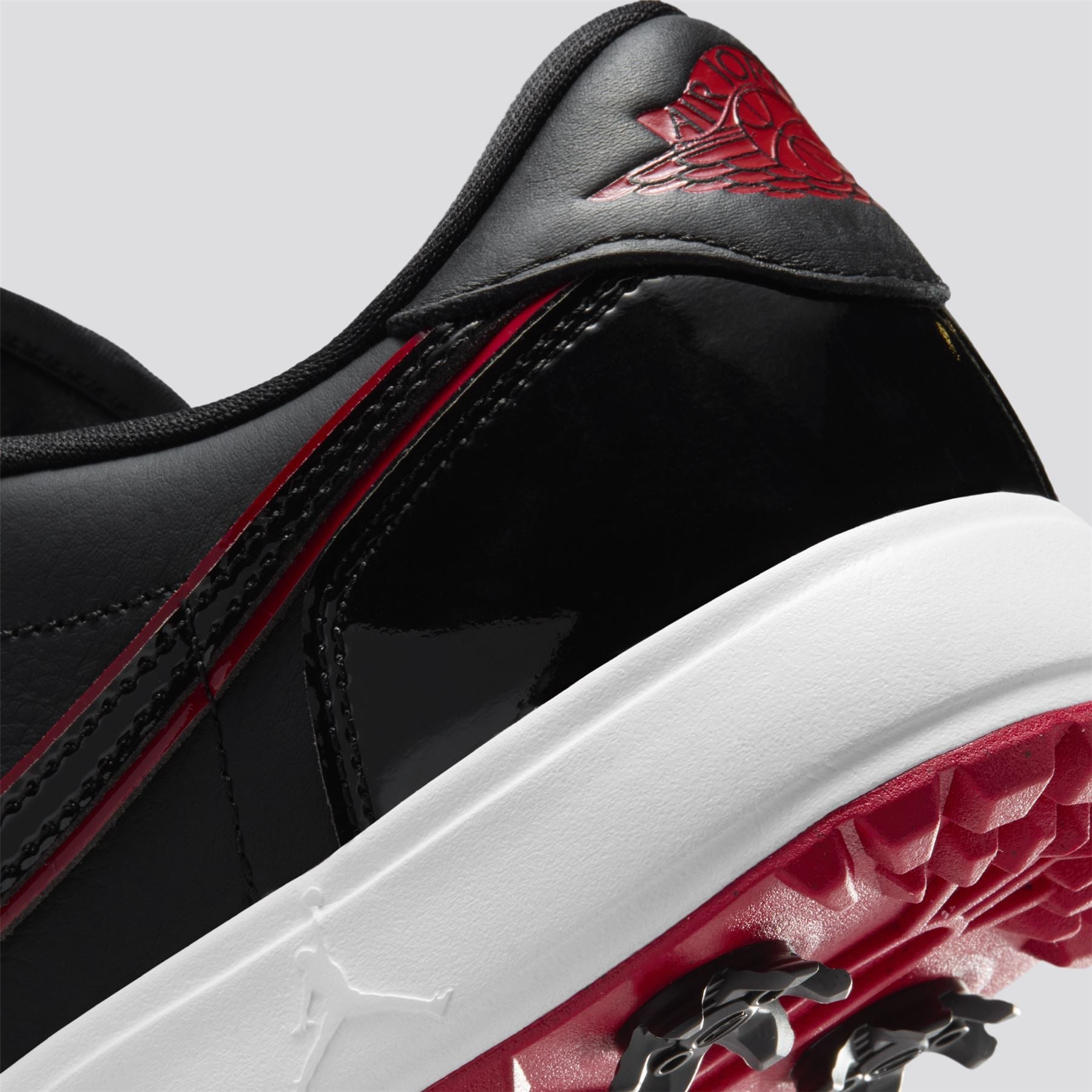 Jordan ゴルフシューズ ブラック/レッド Jordan Air Jordan 1 Low G Spiked Golf Shoe Black/Varsity Red/White