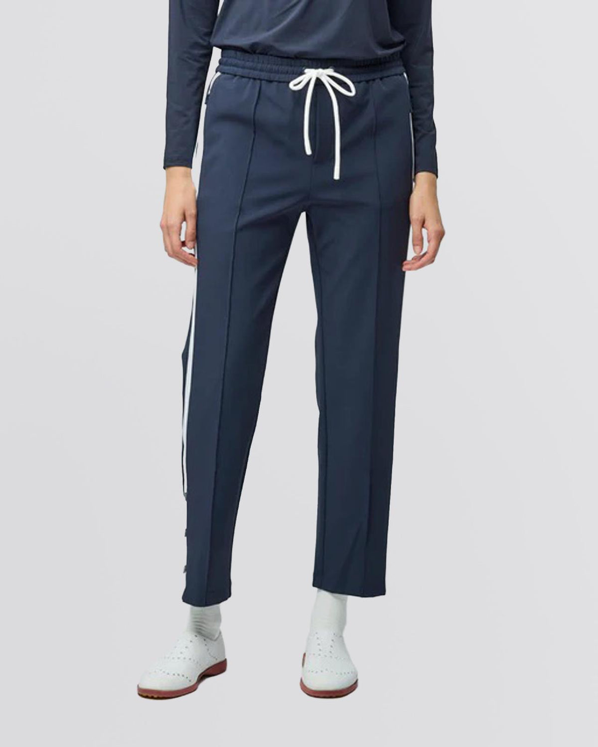 Womens Striped Sport Pants Navy/White