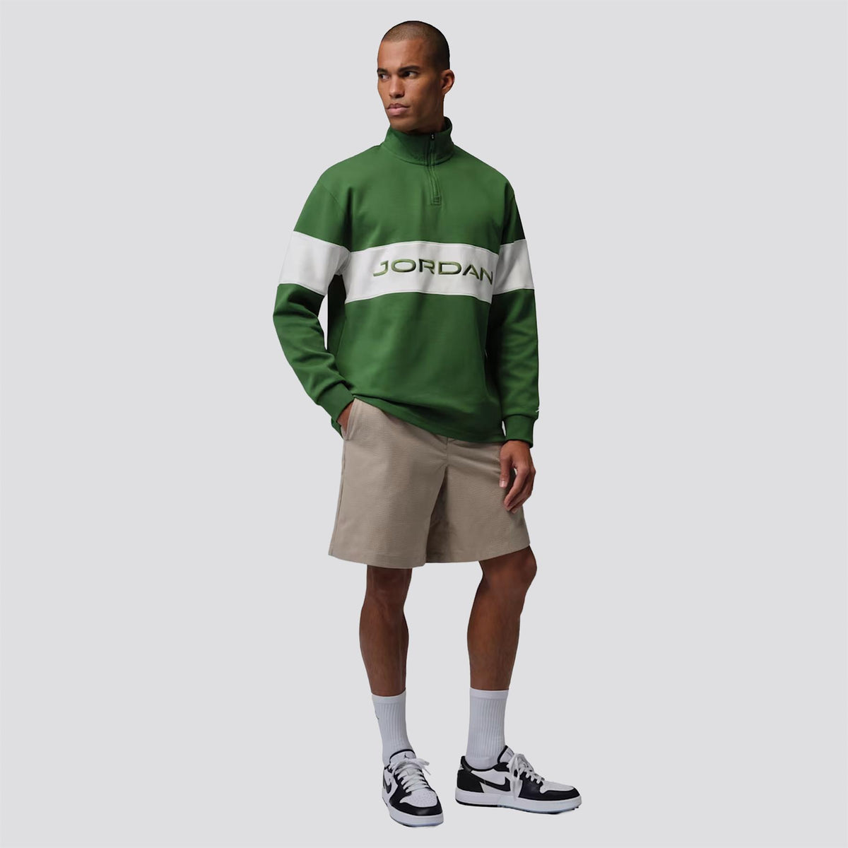 Jordan Dri-FIT Half Zip Mid Layer Forest Green/Sail