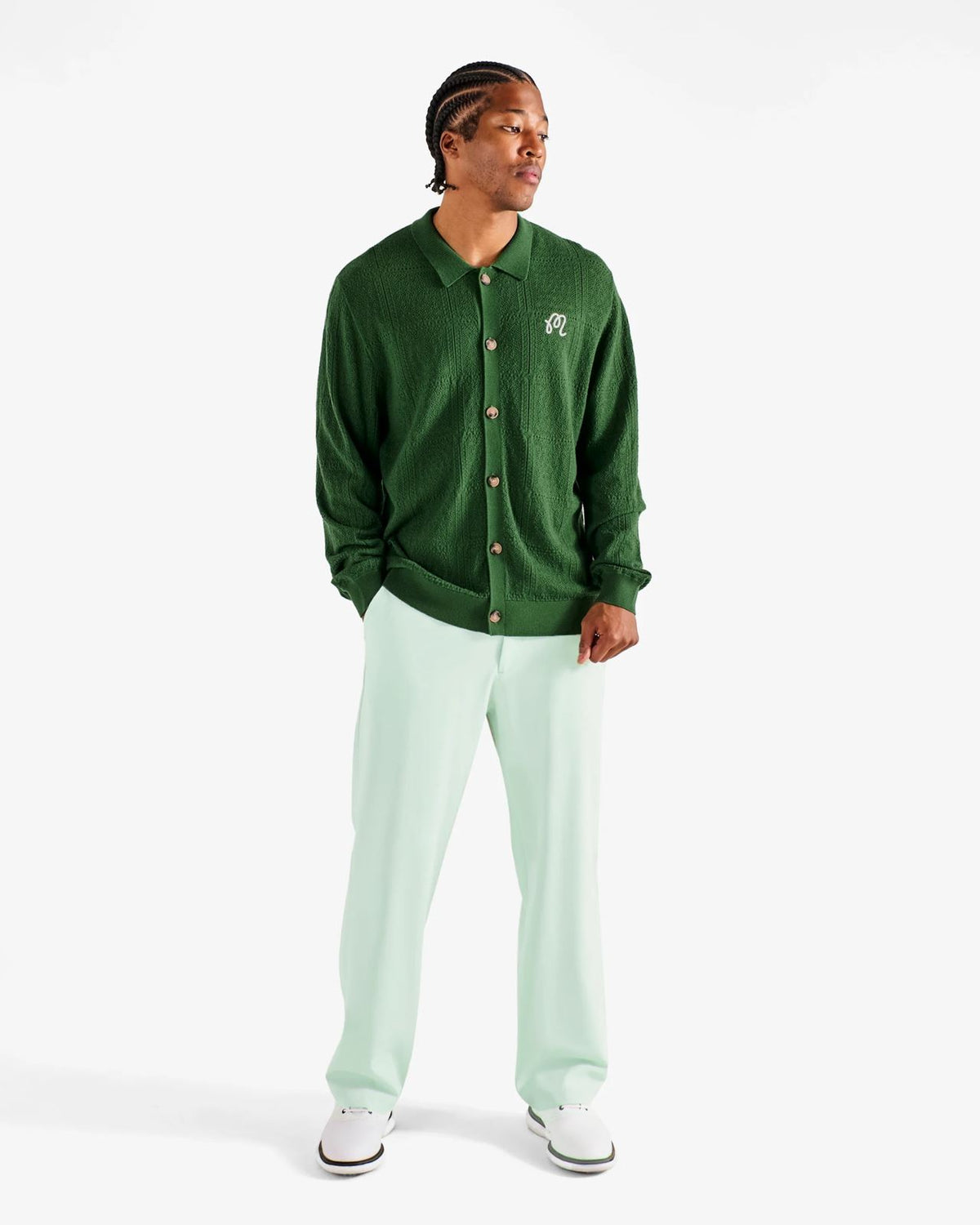 Resort Crochet Cardigan Garden Green