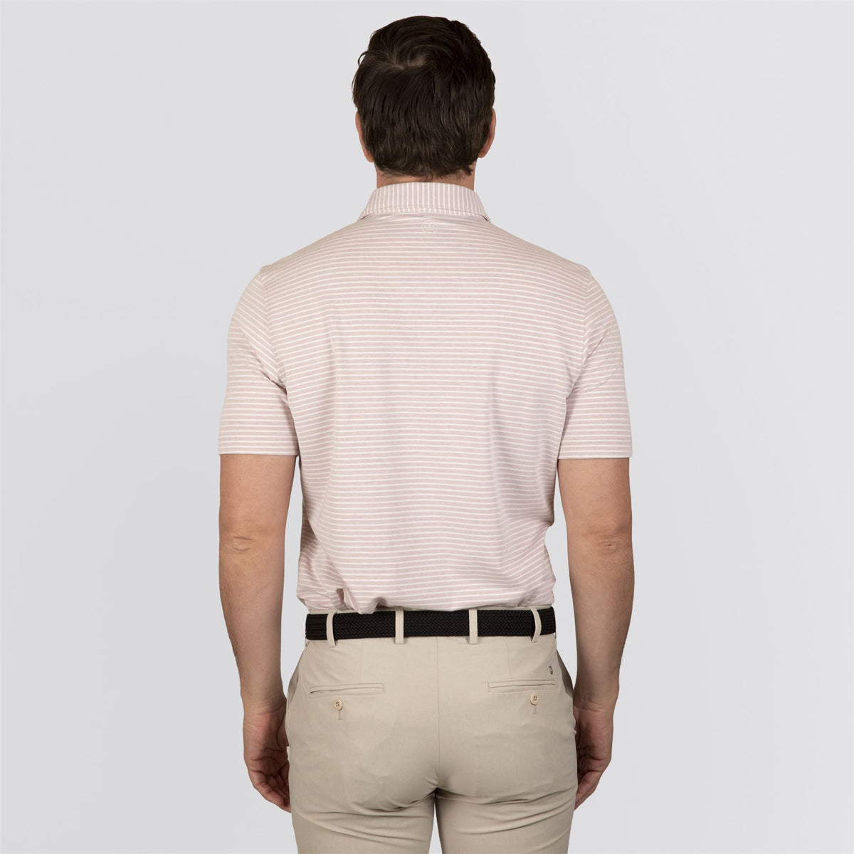 Albatross Stripe Cotton-Blend Pique Polo Faded Scarlett